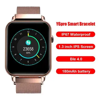 

Y6pro Smart Watch 1.3 inch Color Display IP67 Pedometer Remote Camera Wristband Real-time Heart Rate Measurement Dynamic