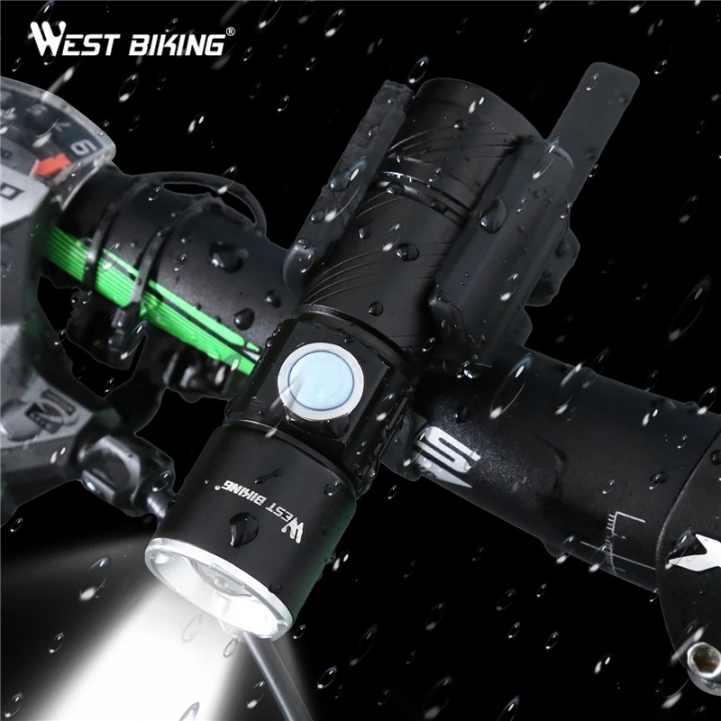 Bike Bicycle Light Set USB rechargeable LED Waterproof Super Bright Zoom Headlight Rear light MTB Bike Light Flashlights Lamp