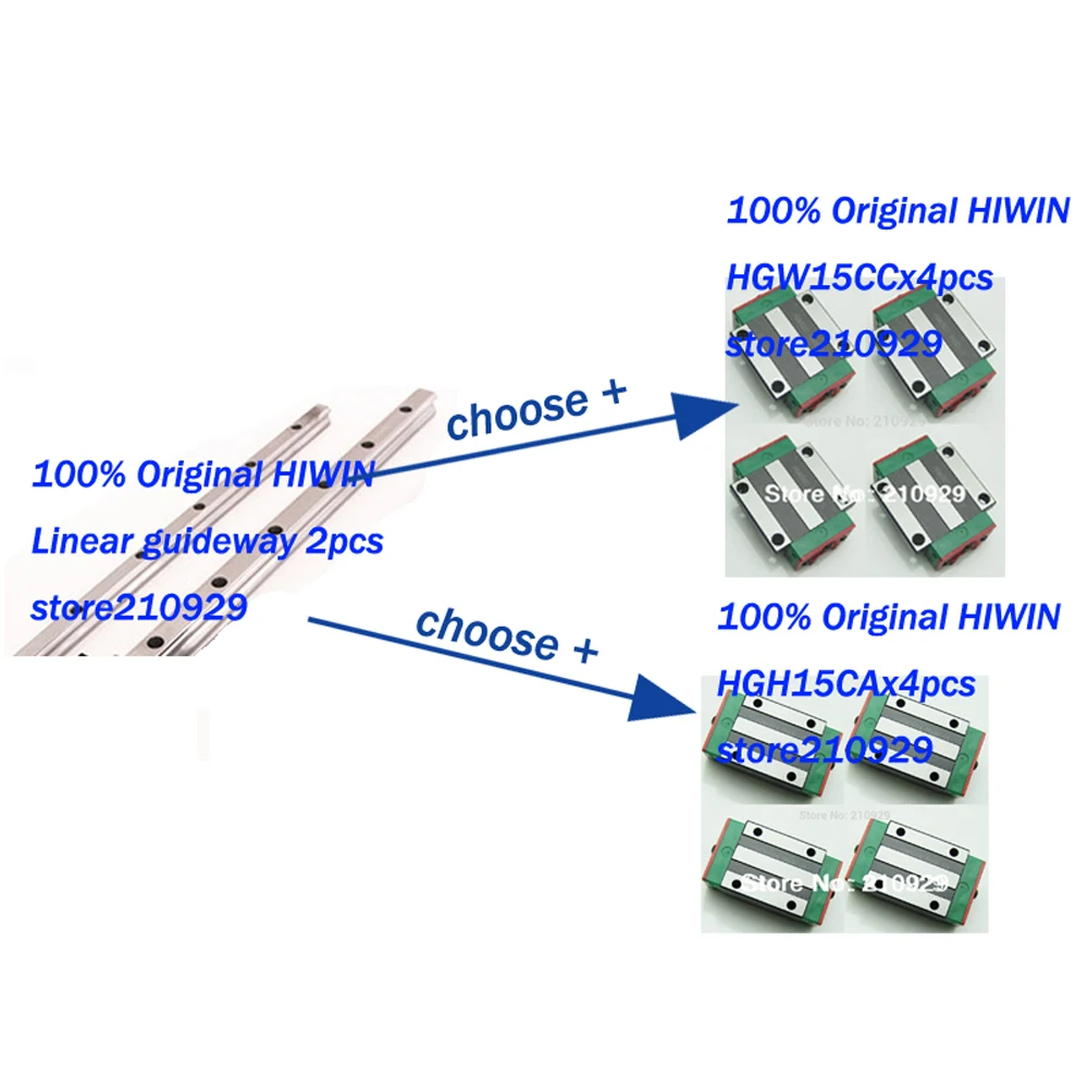 Оригинальные линейные направляющие HIWIN 35 мм 2 шт. д700 + 4 (HGW35CC или HGH35CA) |