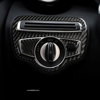 

Carbon Fiber Headlight Switch Frame Cover Trim Car Styling Decal Sticker E7CA