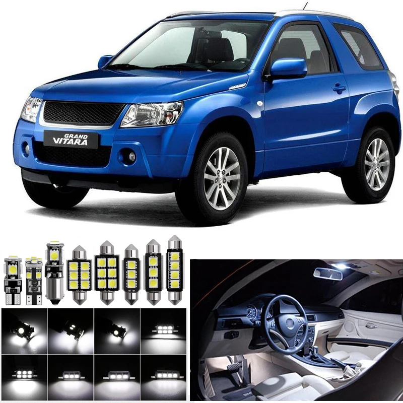 

12Pcs White Car Led Replacement Light Bulbs Package Kit For 2006-2013Suzuki Grand Vitara Map Dome Door License Plate Light