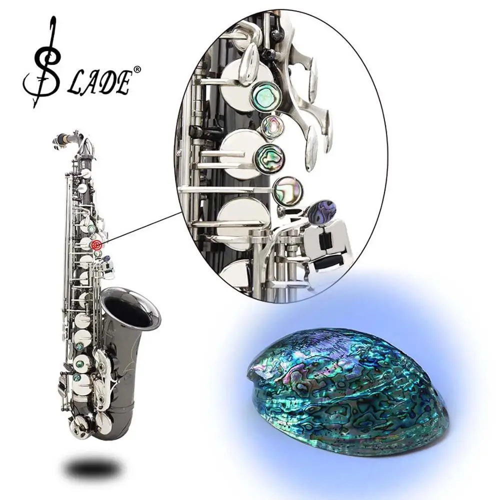 SLADE Bend Eb e-плоский альт саксофон Саксофон латунь черный никелирование Abalone оболочки ключи вырезанный узор с Чехол тростник мундштук