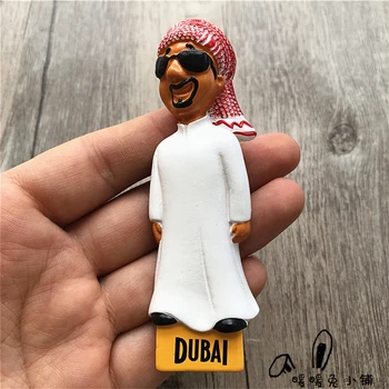 

3D stereo Arab uae Dubai uncle tourism souvenir resin refrigerator magnet photo paste fridge decoration