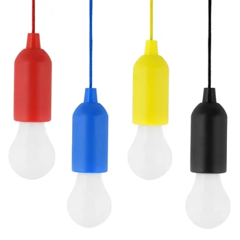 

4PCS/Set LED Bulbs Battery Powered Easy to Use LED Colorful LED Pull Cord Light for Camping Traveling