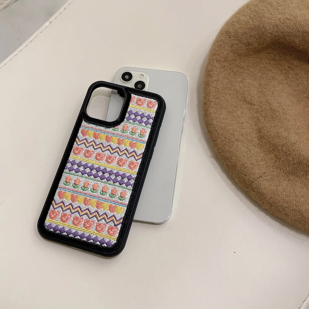 1 pçs/3d bordado cabeça do tigre caso de couro estético para o iphone 13  pro max marca textura capa de couro escudo casco com pacote - AliExpress