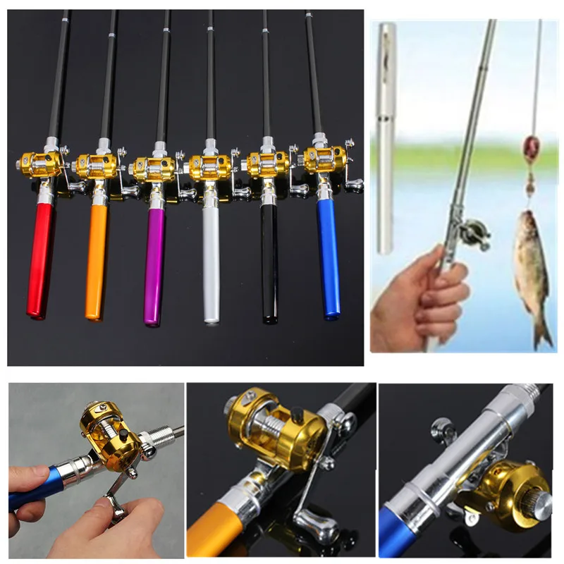 Fishing Rod Outdoor Stream Portable Pocket Telescopic Mini Fishing Pole Pen Shap 