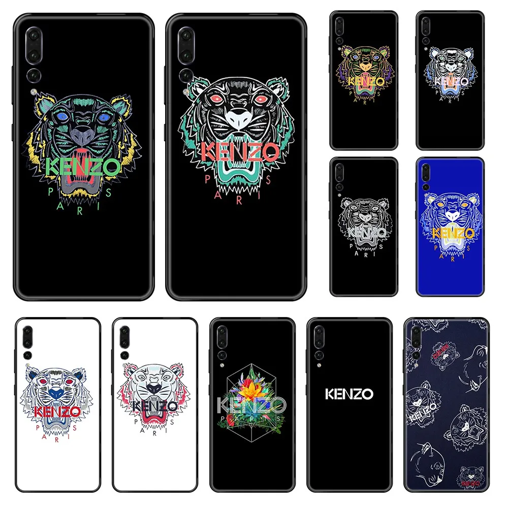 

France luxury brand tiger head painting back black Phone case For Huawei P 8 10 20 30 Smart Plus 2019 Z Lite Pro 2017 2019