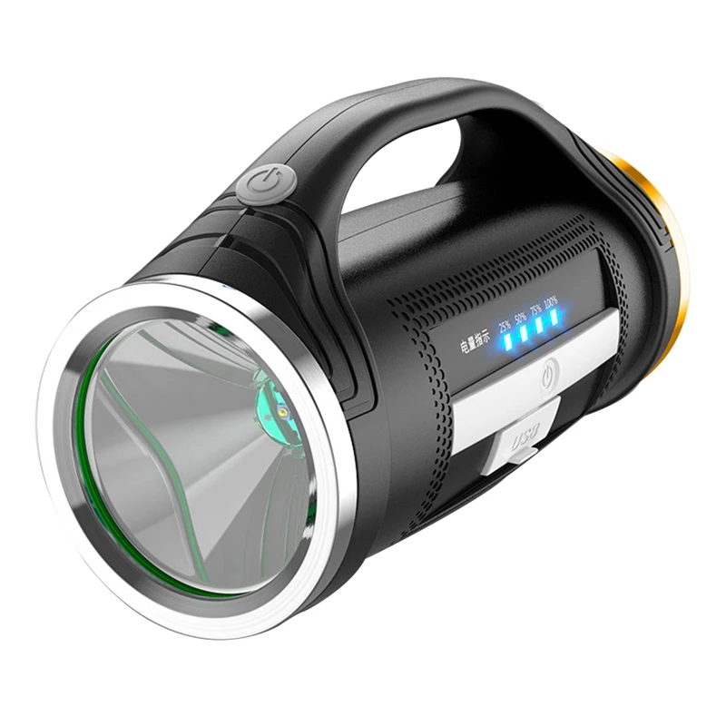

Led Flashlight Handed Portable Usb Rechargeable Torch Searchlight Multi-Function Long Shots Lamp T6 5000W