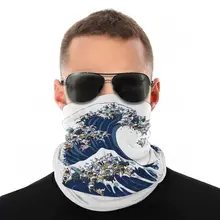The Great Wave Of French Bulldog Scarves Half Face Mask Fashion Tube Mask Tubular Bandana Protective Headband Outdoor Hiking