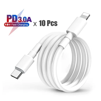 

10Pcs PD Fast Charging Cable For USB C Lightning For iPhone 11 11PRO Xs X 8pin to TypeC 3A Quick charger Type C Macbook to phone