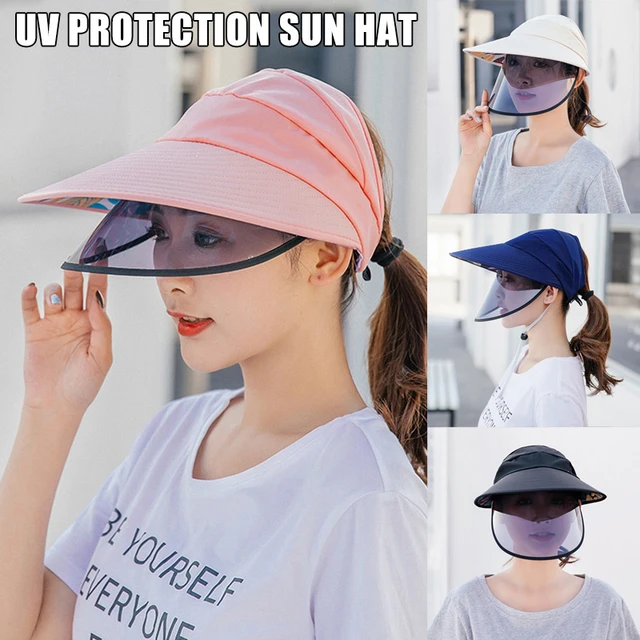 Unisex Comfortable Sun Visor Hat Full Face Cover Safety Shield Eye Protect  UV Cap Wide Brim For Outdoor Activities 2023 New - AliExpress