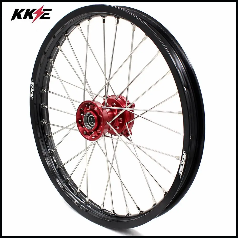 KKE 19& 16 спицевые колеса детский большой обод Набор для HONDA CR80R 1993-2002 CR85R 2003-2008 колеса красный CNC ступицы