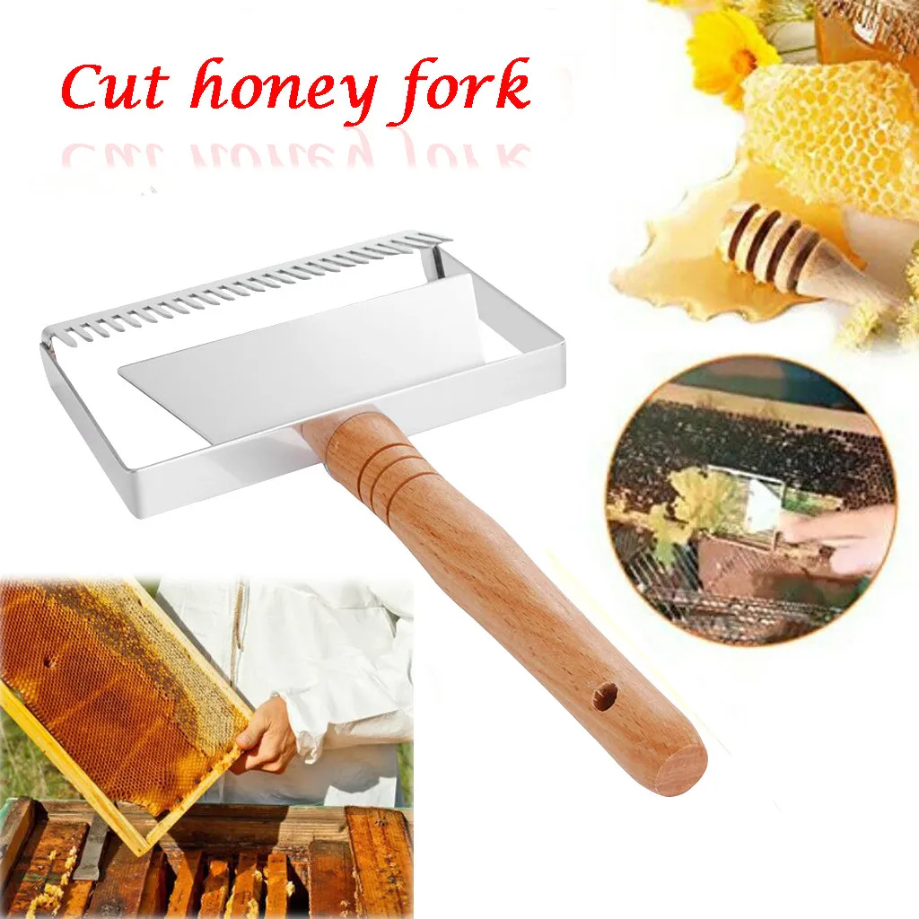 Stainless Steel Scraper Double Needle Honey Fork Bee Hive Uncapping Comb Multifunctional Adjustable Shovel Practical Accessories
