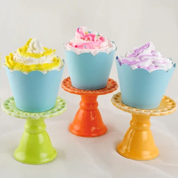

Colorful Small Ceramic Cake Stand Wedding Cake Stand Mini Cupcakes Holder Dessert Display Stand Wedding Birthday Party Decor