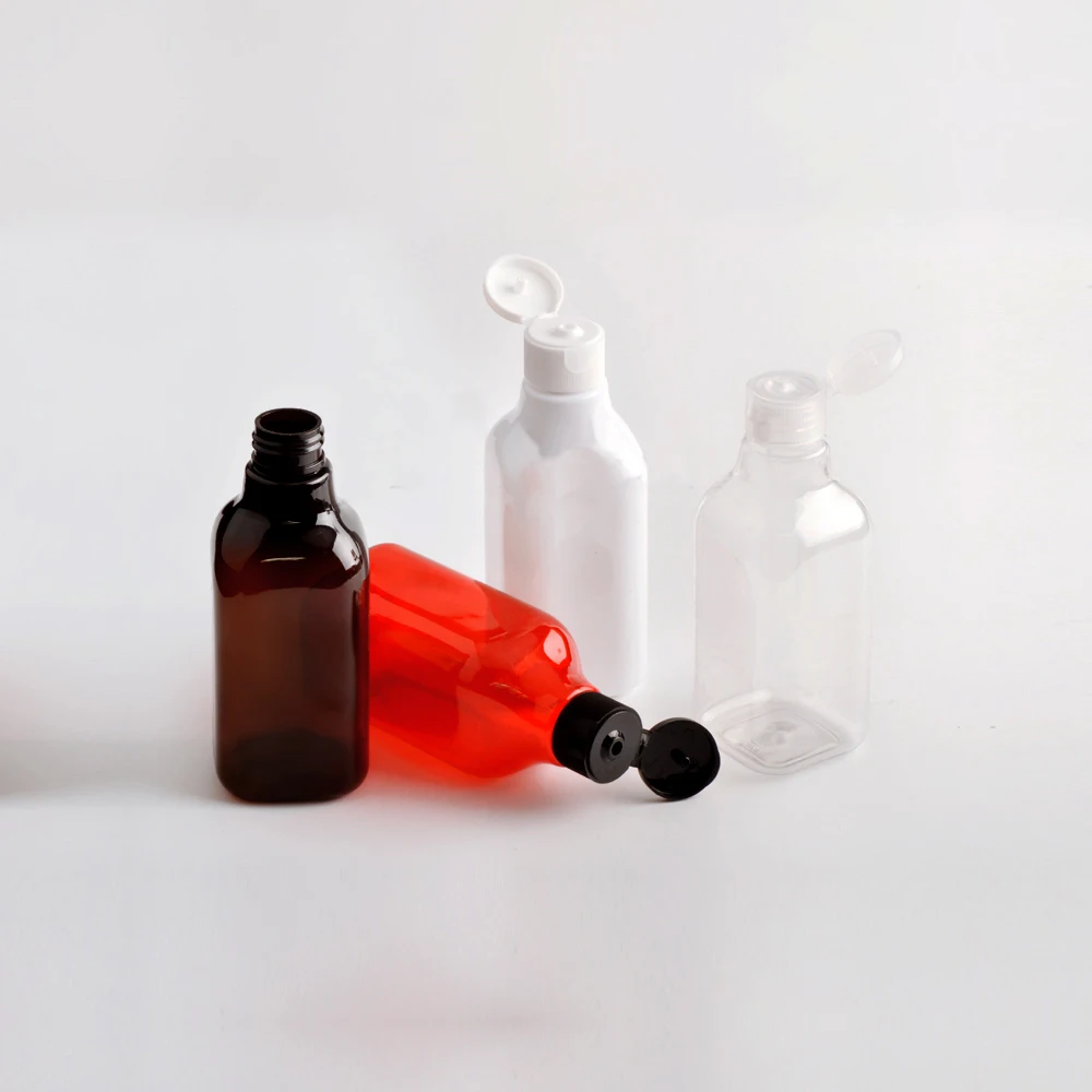 200 мл квадратные пластиковые флаконы для шампуня с откидной крышкой многоразовые