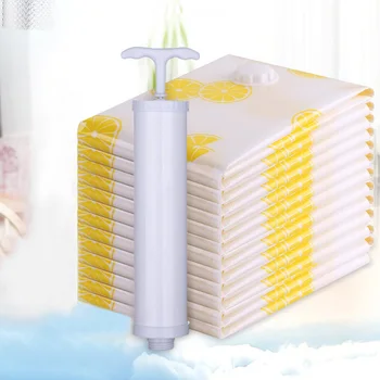 

11pcs/set Closet Vacuum Compressed Space Saving Cotton Quilt Wardrobe Travel Home Storage Bags With Hand Pump Clothes Organizer