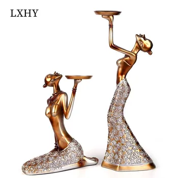 

LXHY 2pcs/set Nordic Candlestick Creative Romantic Retro Sitting Room Table Decoration Creative Candlelit Dinner Candle Rack