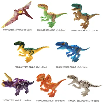 

8pcs/Lot Jurassiclyed World 2 Dinosaur Park Building Blocks Toys Compatible Legoingly Tyrannosaurus Rex Indominus I-Rex Figures