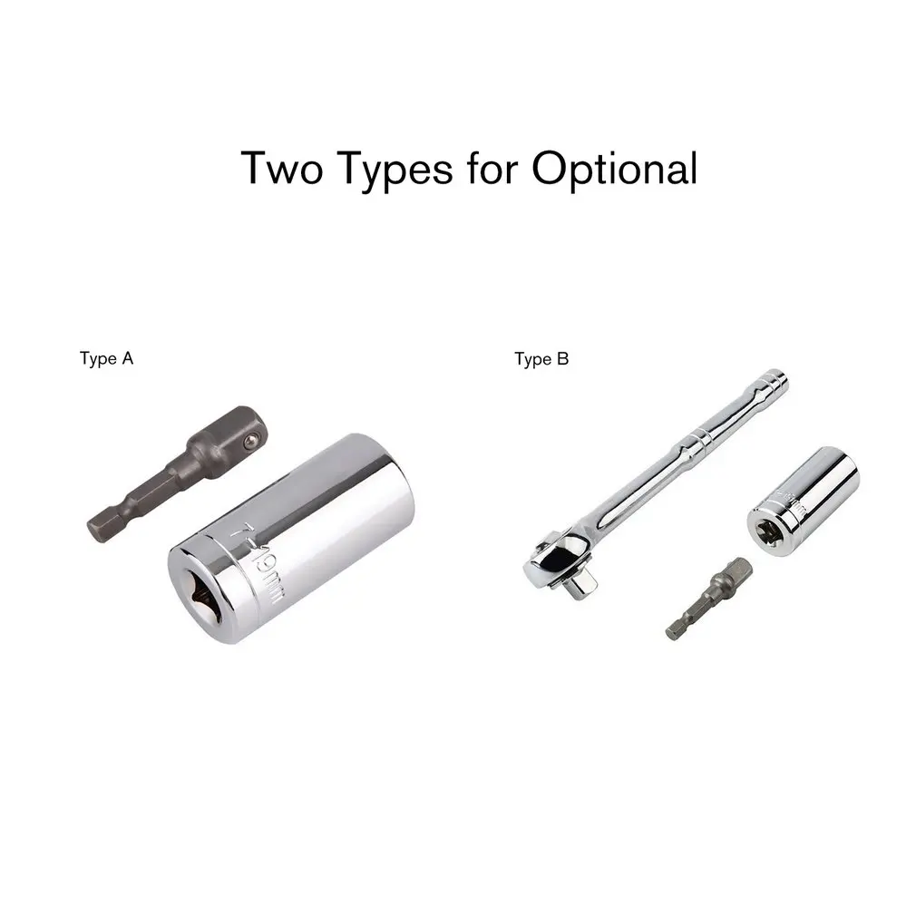 Universal Ratchet Spanner Set Socket Sleeve 7-19mm Power Drill Bushing Adapter Extension | Инструменты