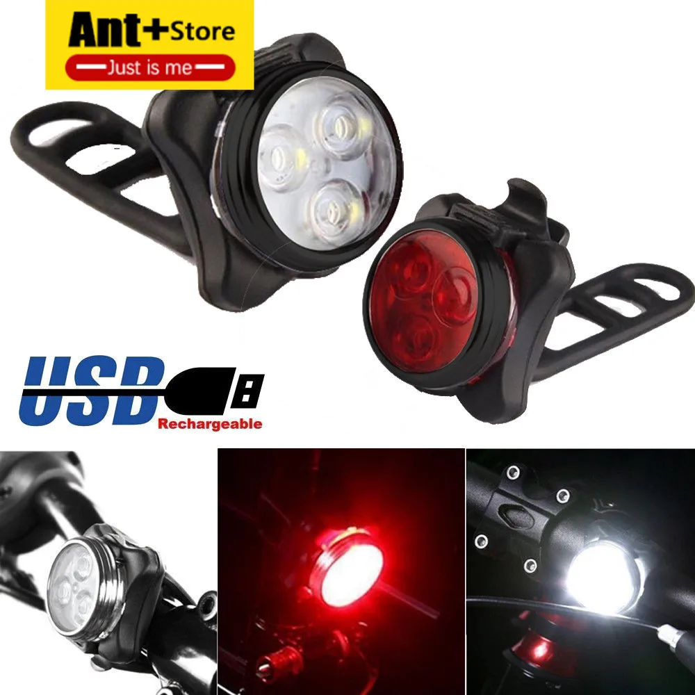 Rechargeable USB LED Bicycle Bright Bike Front Headlight Lamp Bulb Waterproof