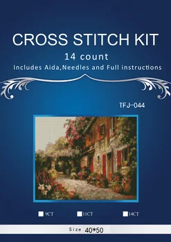

new Embroidery Counted Cross Stitch Kits Needlework Crafts 14 ct DMC DIY Arts Handmade Decor -Flowers house