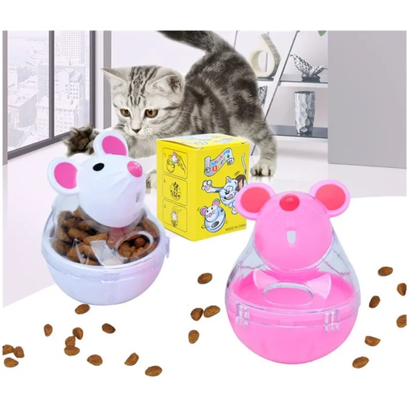 

Pet Training Exercise Fun Bowl Pet Dog Fun Mouse Bowl Feeder Cat Feeding interactive Toys Pets Tumbler Leakage Food Ball