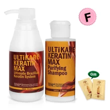 Лучшие продажи 100 мл очищающий шампунь+ Бразильский Бесплатный Формалин 300 мл Кератиновое лечение для выпрямления волос уход с бесплатными подарками