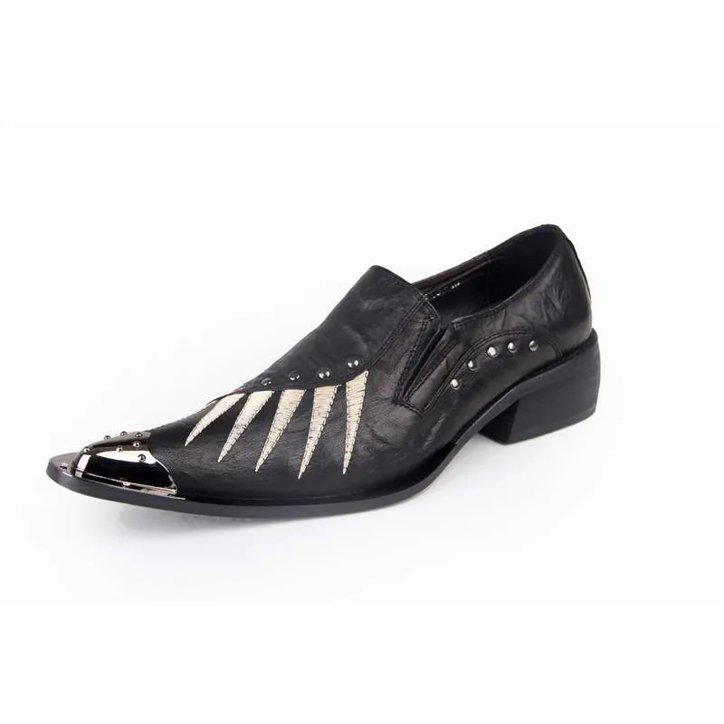 

Morematch Grained Leather Men Dress Shoes Brand Fashion Wedding Shoes Flowers Embroidered Pointed Toe Men Business Shoes