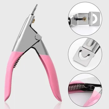 

1 PCS False Nail Tips Edge Cutter Cuticle Nipper Nails U Word Scissors Nail Extension Tools For Manicure Cut Trimmers Nail Art