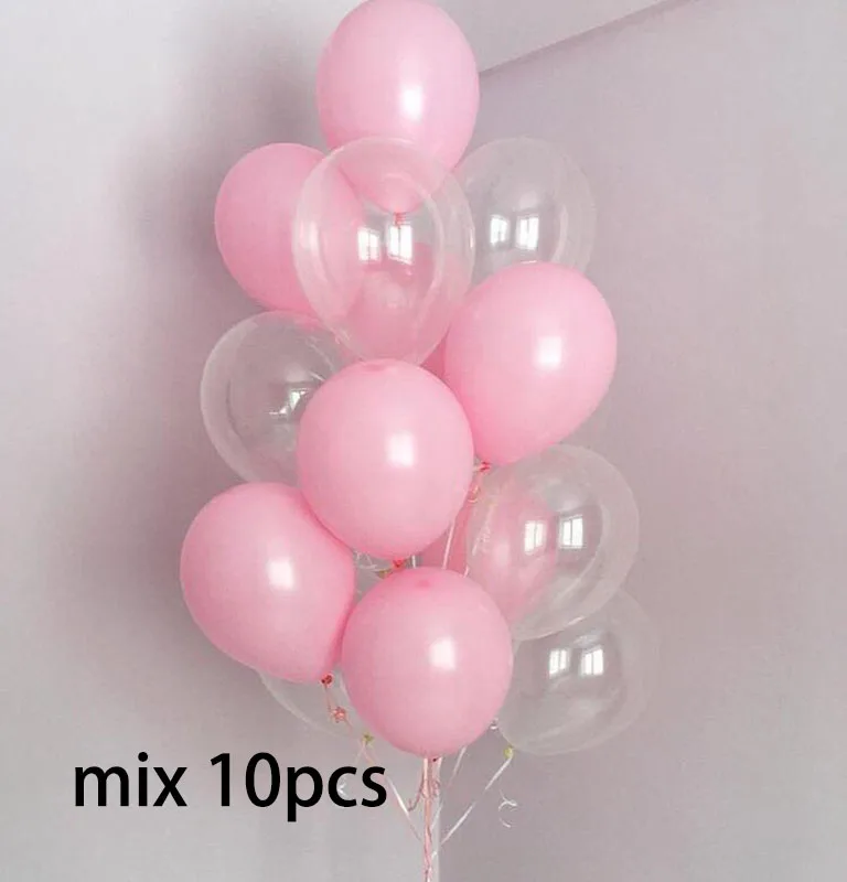 mix 10pcs Серебряные конфетти воздушные шары розовый из белого латекса розовое красное сердце Гелиевый шар серебро романтическая тема свадебные украшения на день рождения - Цвет: mix 10pcs