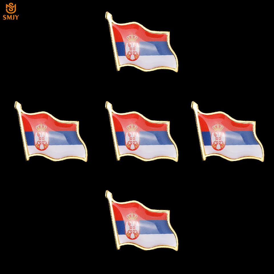 5 шт. 2019 модная блестящая булавка для лацкана брошь с сербским государственным