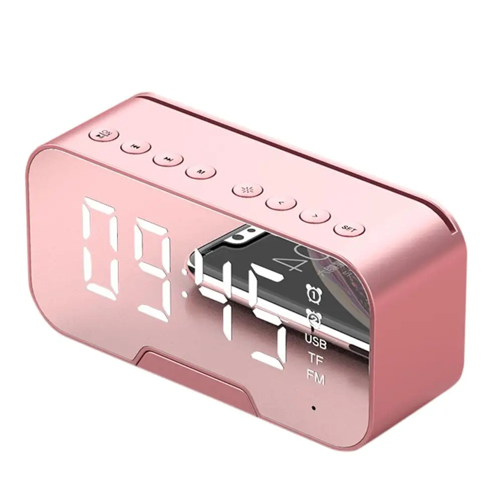 G5 Portable Bluetooth 5.0 Speaker Wireless Speaker Stereo Loudspeaker LED Display Supports Radio TF Card Alarm Clock Playback - Цвет: Pink