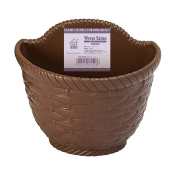 

Strong & Tough Thickened Plastic Wall Hanging Planter Water Storage Flowerpot Indoor Outdoor Decorative Woven Rattan Style Plant