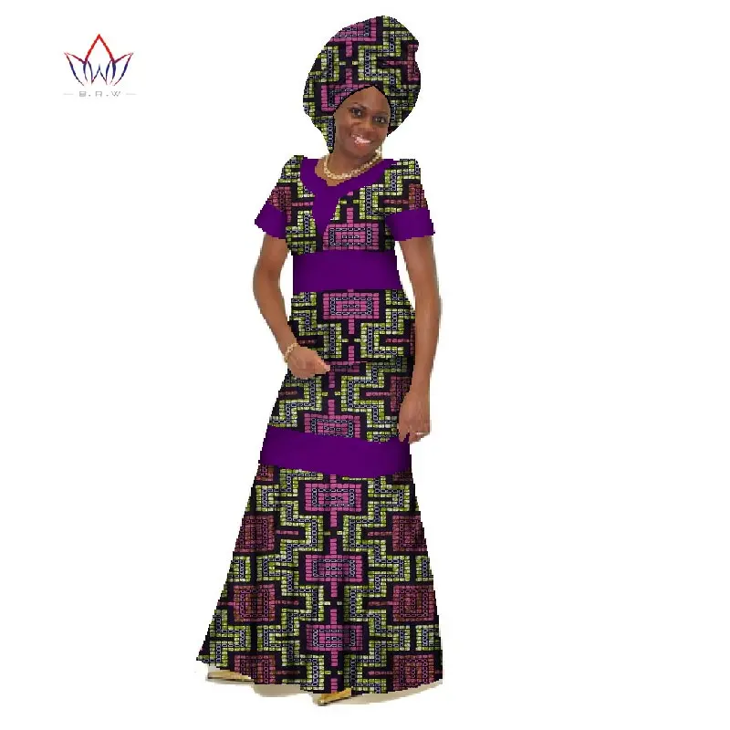 Стиль Африка принт женский 2 шт наряд наборы Базен Riche размера плюс африканская одежда Дашики короткий рукав юбка наборы WY061