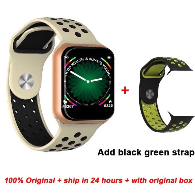 gold add green Greentiger F8 Смарт-часы IP67 водонепроницаемый монитор сердечного ритма кровяное давление кислород фитнес-трекер спортивные умные часы VS S226 B57 - Цвет: gold add green