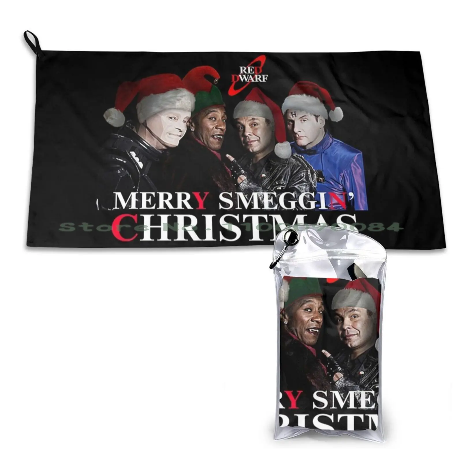 Merry Smcgin Christmas Quick Dry Asciugamano Palestra Sport Bath Portable Alexander Rimmer Dave Lister Kryten Smeg Head Starbug Red Dwarf