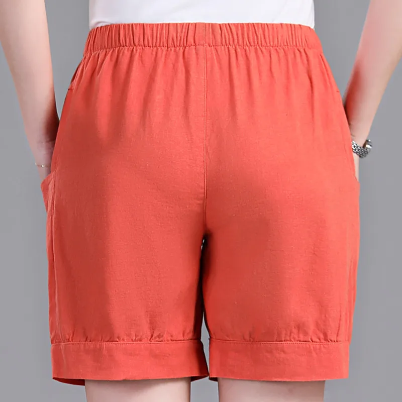 Harajuku Elastic High Waist Cotton Shorts Women Loose Sport Summer BF Casual Running Shorts Women Biker Baggy Shorts Plus Size