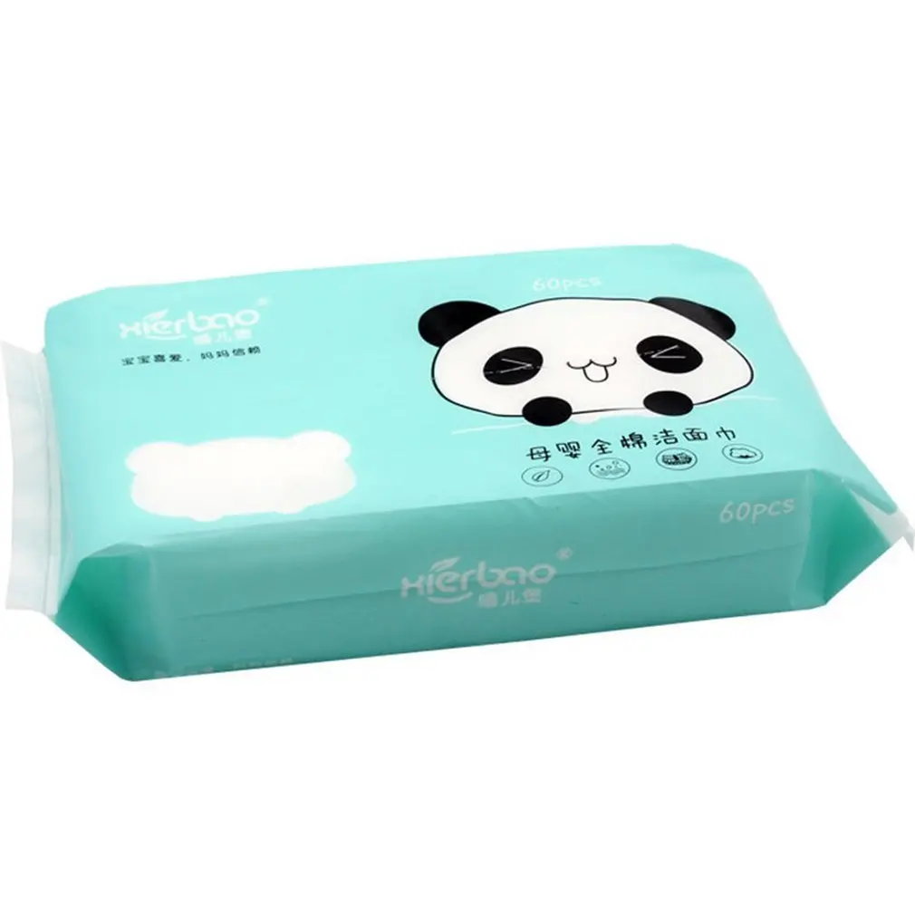 

60pcs/set Disposable face towel Cotton Facial Towels Beauty salon removable soft towel Wet dry use Household Kitchen Papers