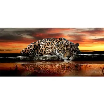 

Leopard DIY 5D Full Drill Diamond Painting Embroidery Cross Stitch Kit Rhinestone Home Decor Craft Q6PE