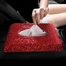 Блок Bling полотенца бумажный чехол держатель для домашнего офиса автомобиля использовать женский подарок роскошный полный кристаллы автомобиля коробка ткани
