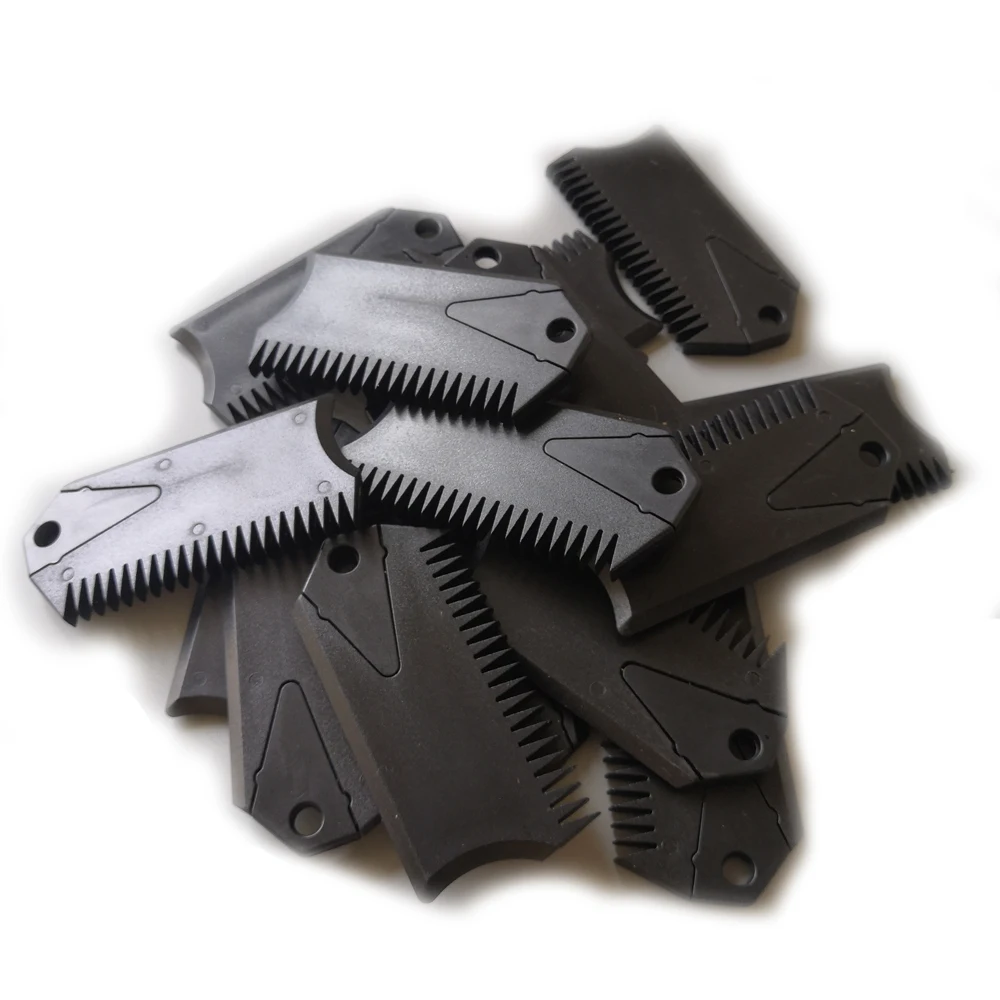 Surf Wax Black Plastic Surf Wax Comb with Surf Fin Key