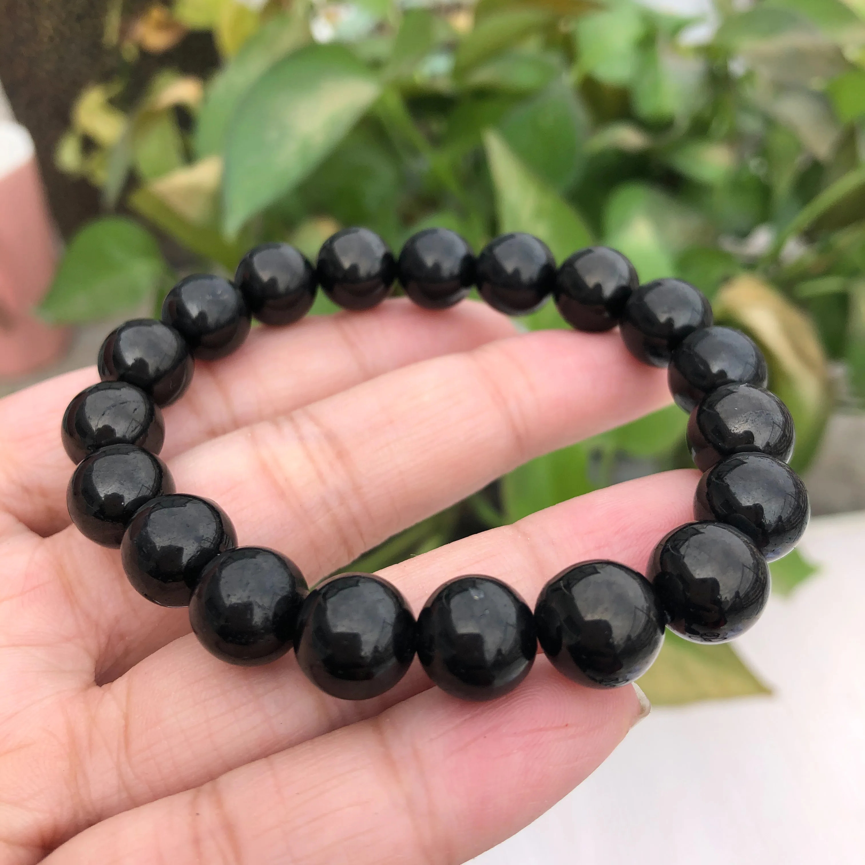 Details about   Healing Natural Jet Stone with Golden Pyrite Gems Beads Bracelet Jewelry for Men 