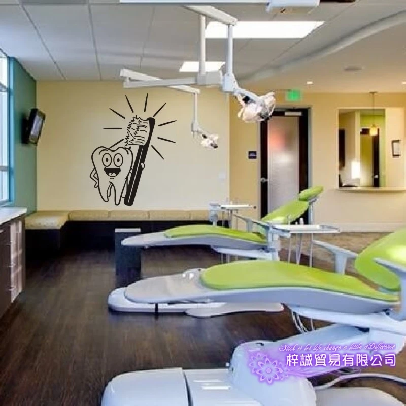 DCTAL Tooth Brushing Teeth Sticker Dental Clinic Dentistry Decal Bathroom Poster Vinyl Art Wall Decals Pegatina Decor Mural