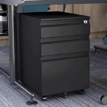

Mobile File Cabinet Lockable 3 Drawer Metal Filing Cabinet with Wheels Office Storage Cabinet for Storing Documents