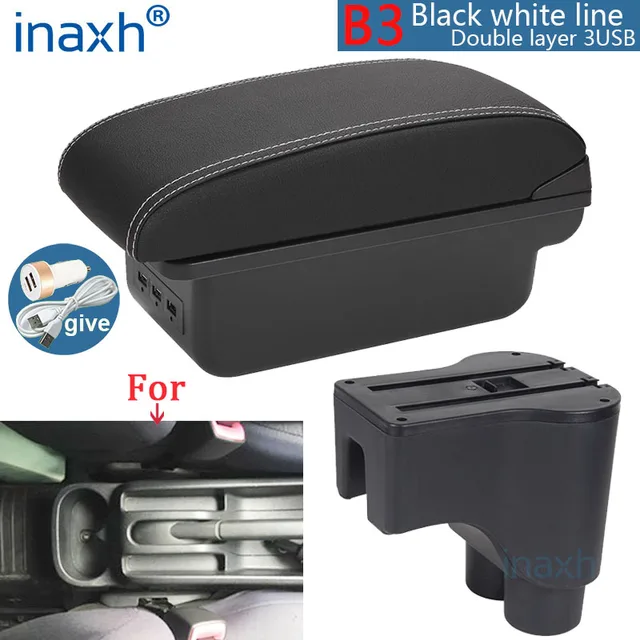 For Daihatsu Terios 2 armrest box central Store content box products interior Car Armrest Storage Car accessories parts B3 black white 3USB