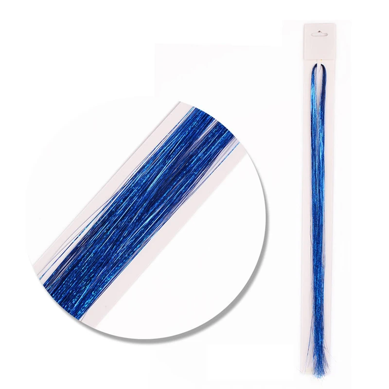 Gold Silver Colorful Sparkel Shiny Effect Synthetic Hair Extension Hair Tinsel Hair Weaving Decoration Floss Crafts DIY