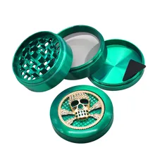 Цинковый сплав 63 мм Диаметр Четырехслойный металлический шлифовальный станок креативный череп ручной шлифовальный станок