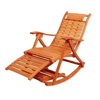 

Folding Deck Chair Adult Bamboo Rocking Chair Home Nap Chair Cool Chair Elderly Leisure Leisure Chair Solid Wood Chair lounge