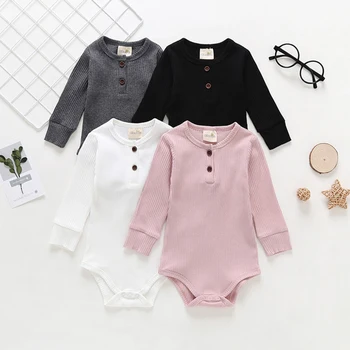 

Newborn Baby Girl Long Sleeve Romper Jumpsuit One-pieces Clothes Fall Sweater Infant Autumn Clothing Pink Cotton Girls Soft