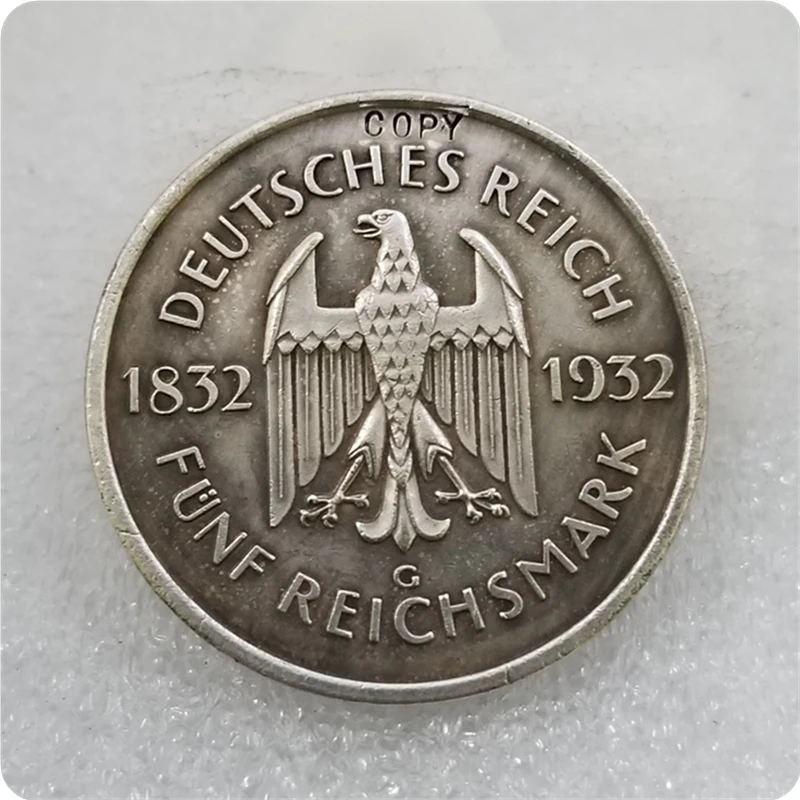 1932 г Германия 5 рейхsmark Johann Goethe копия монет